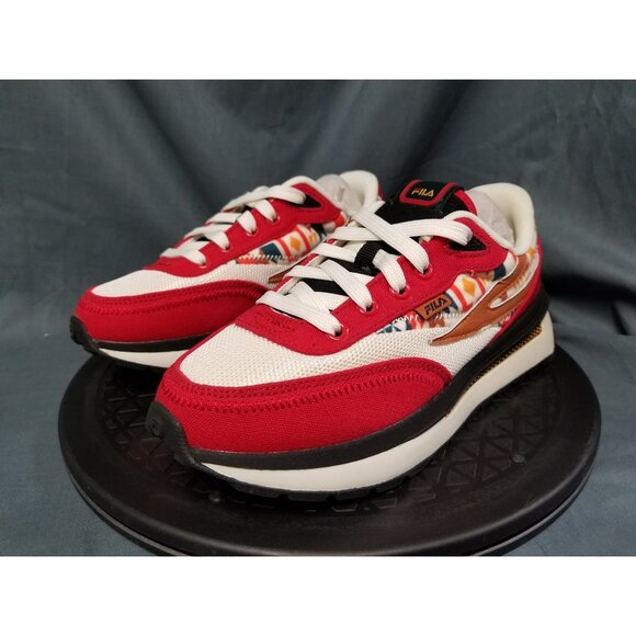 Fila Kids Renno Sneakers Red White Black Gum Size 2.5 NEW IN BOX! - Picture 4 of 11